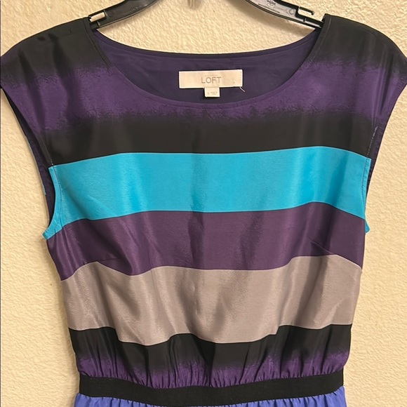 LOFT Black and Blue Sleeveless Sundress Mini Size Small - Picture 3 of 5